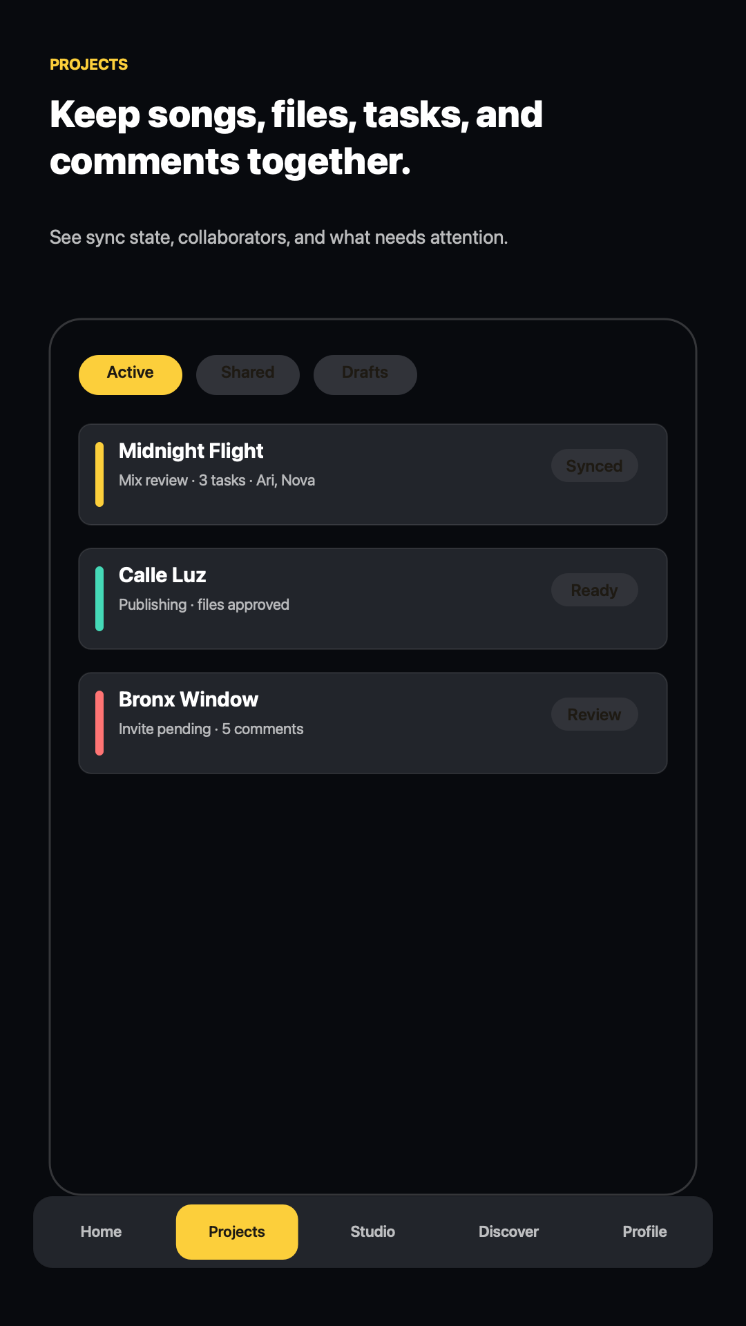 Humminbird collaboration and project screen